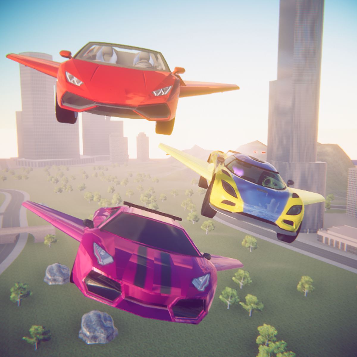 Install Flying Car Simulator Futuristic Driving Adventure Game App