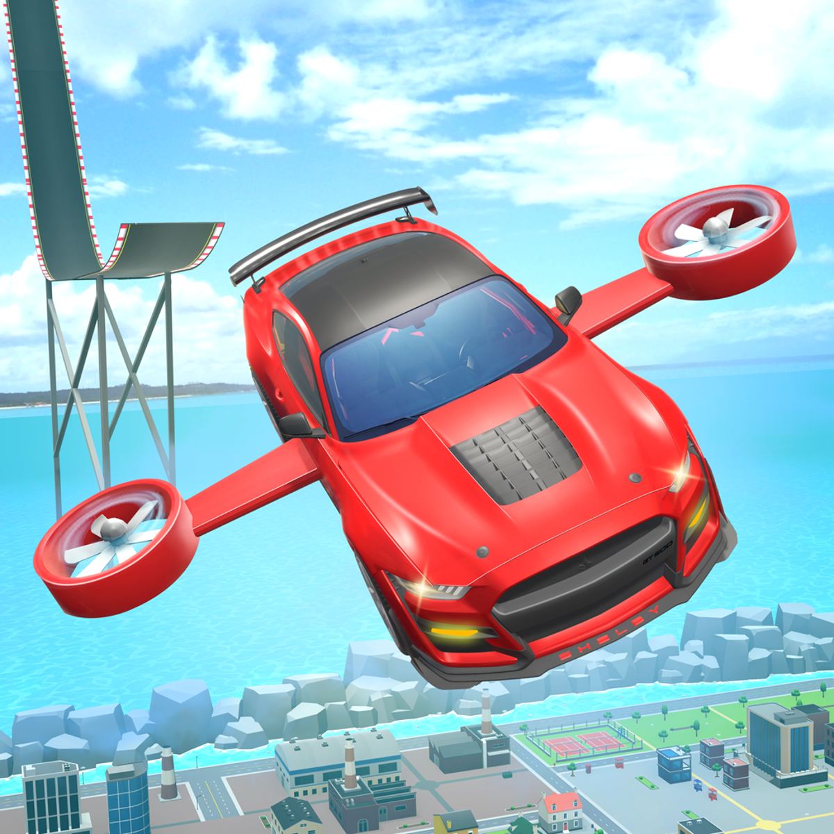 Install Flying Wheels Vehicle Evolution Racing Game App