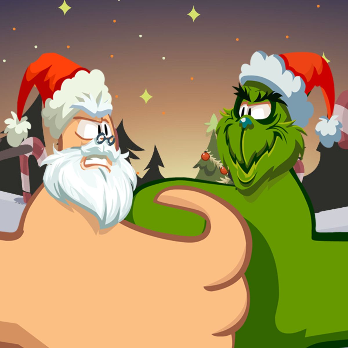 Install Thumb Fighter Christmas Holiday Fighting Party Game App