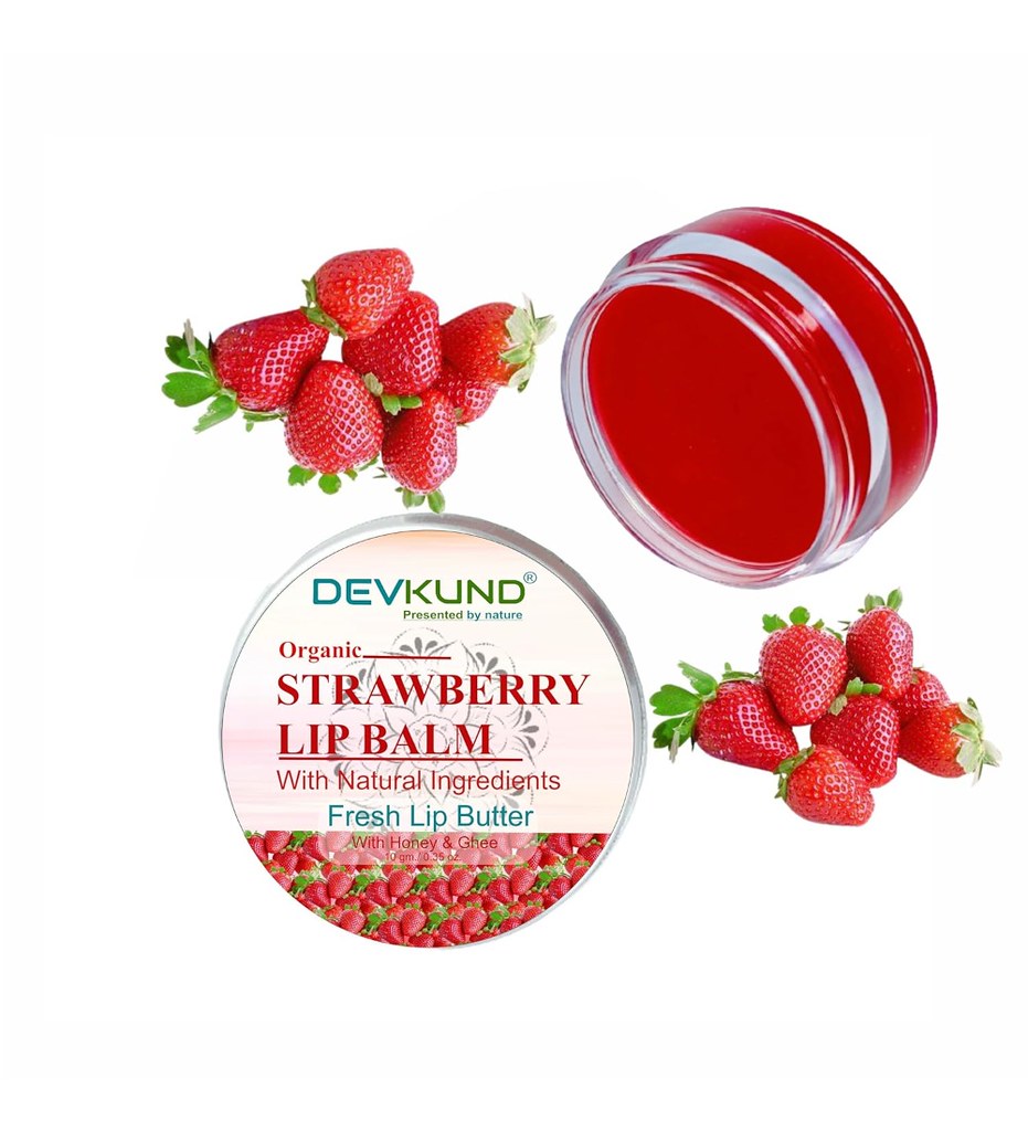 Unisex Herbal Dark And Chapped Lips Strawberry Lip Balm (10gm)