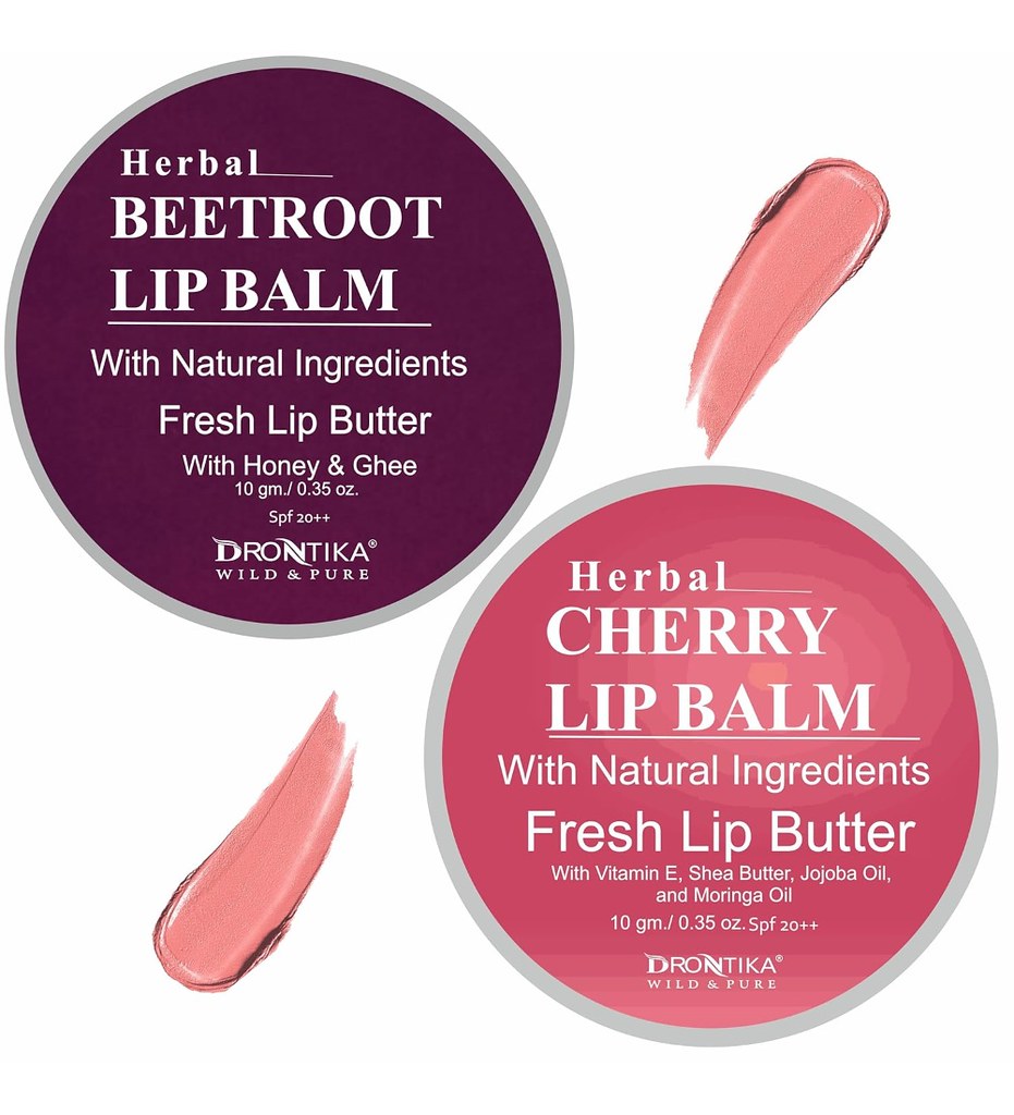 Unisex Herbal Dark And Chapped Lips Beetroot &amp; Cherry Lip Balm Pack Of 2 (20gm)