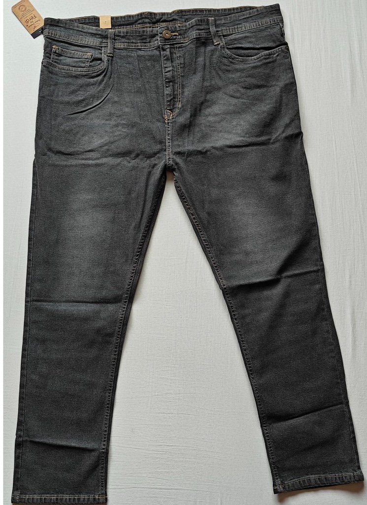 Men's Cotton Blended Solid Plus Size Jeans (Dark Grey)