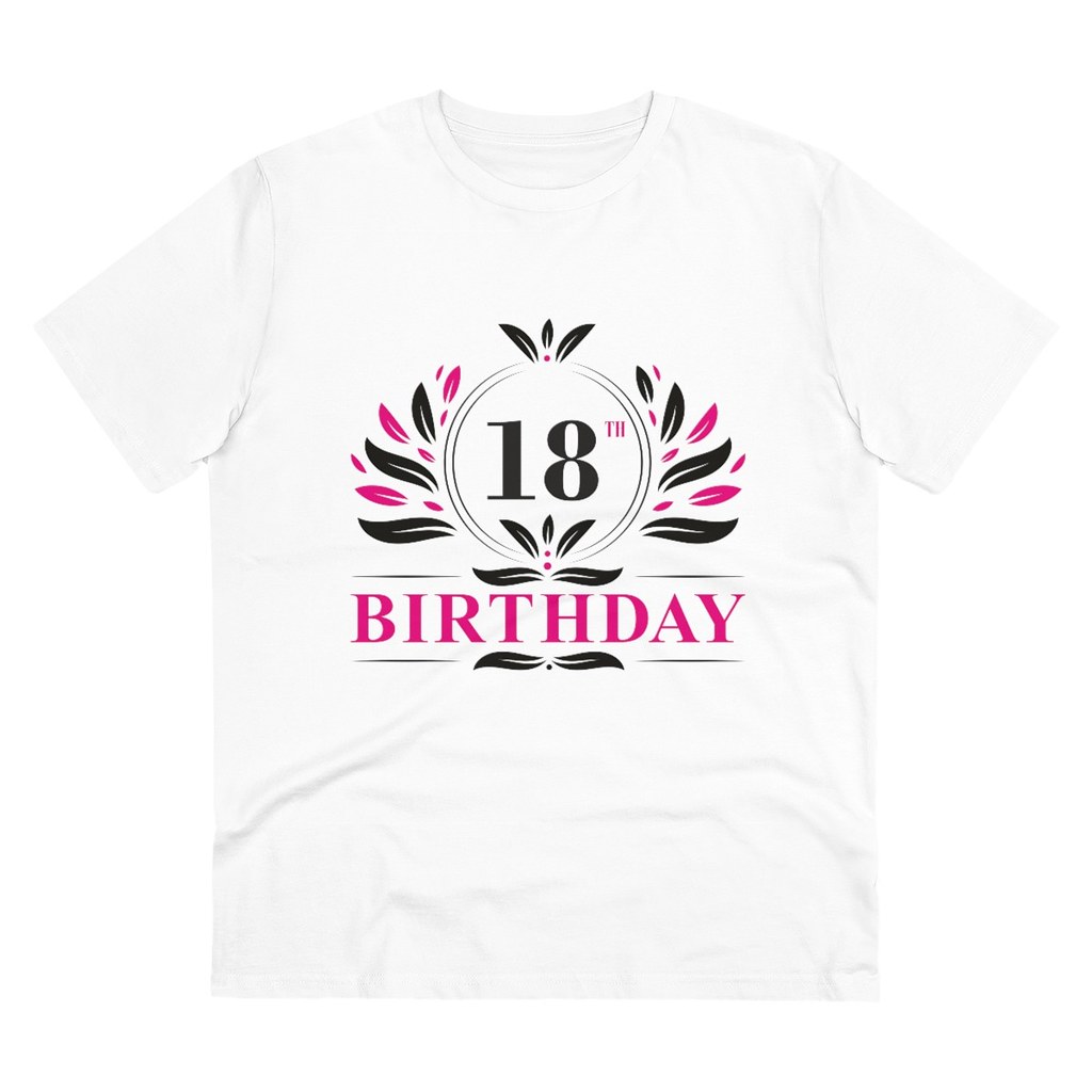 Men's PC Cotton 18th Birthday Printed T Shirt (Color: White, Thread Count: 180GSM)