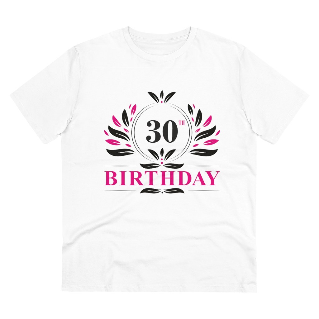 Men's PC Cotton 30th Birthday Printed T Shirt (Color: White, Thread Count: 180GSM)