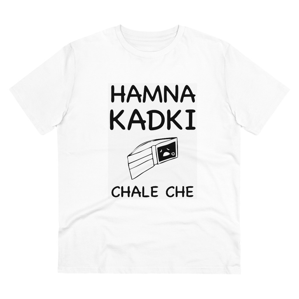 Men's PC Cotton Hamna Kadki Chale Che Printed T Shirt (Color: White, Thread Count: 180GSM)