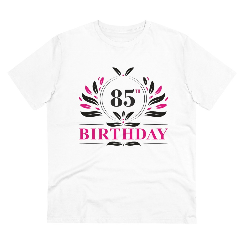 Men's PC Cotton 85th Birthday Printed T Shirt (Color: White, Thread Count: 180GSM)