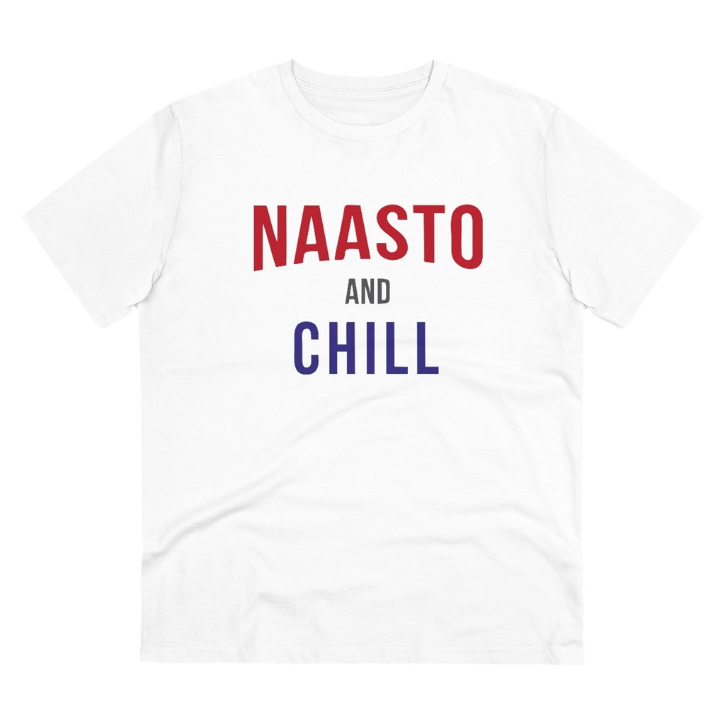 Men's PC Cotton Nasto And Chill Printed T Shirt (Color: White, Thread Count: 180GSM)