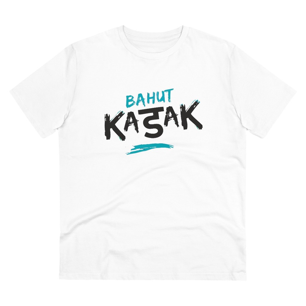 Men's PC Cotton Bahot Kadak Printed T Shirt (Color: White, Thread Count: 180GSM)