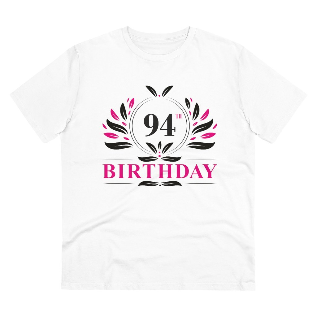 Men's PC Cotton 94th Birthday Printed T Shirt (Color: White, Thread Count: 180GSM)