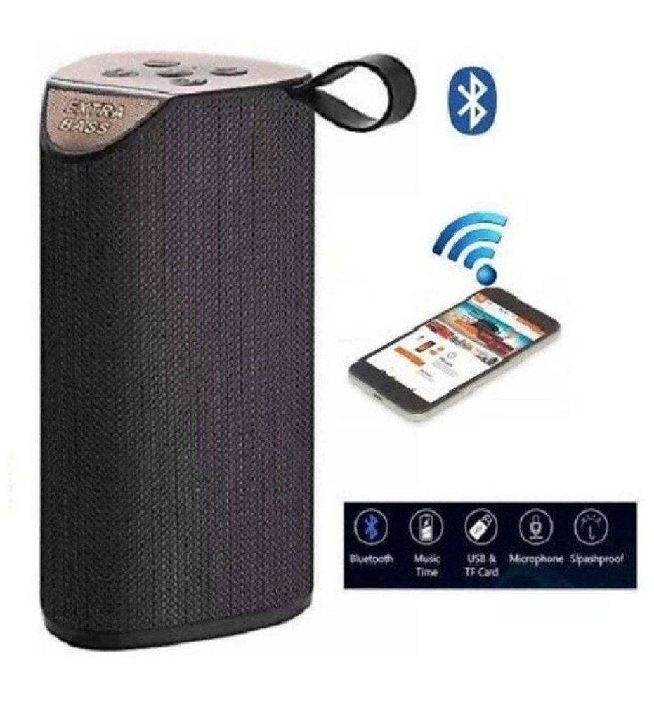 Plastic Rubber Wireless TG111 Bluetooth Speaker (Black)