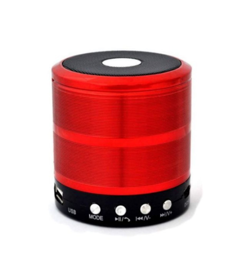 Plastic Rubber Wireless WS887 Bluetooth Speaker (Red)