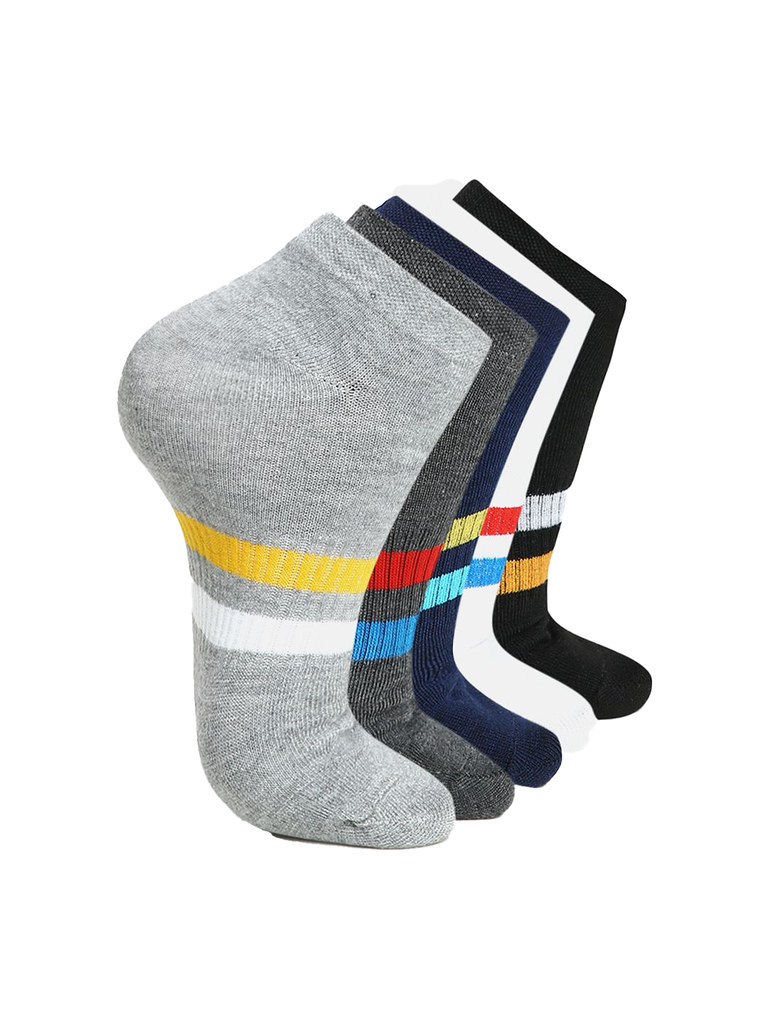 5 Pairs Unisex Casual Cotton Blended Printed Ankle length Socks (Assorted)