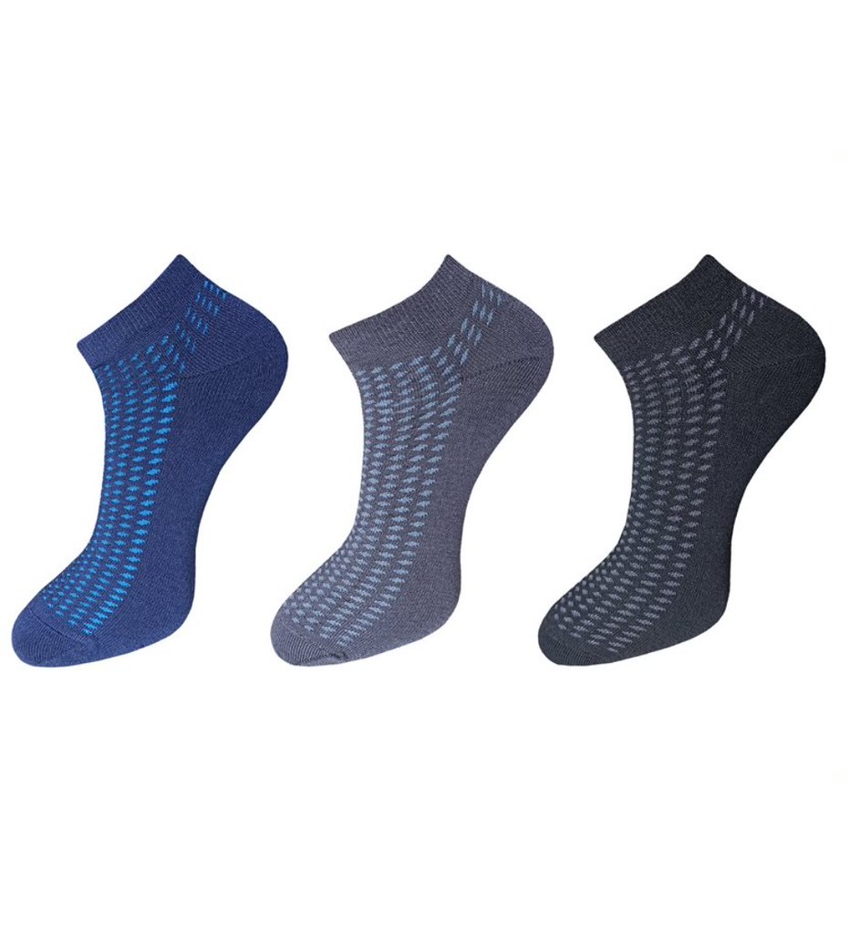 3_Pair Set Unisex Casual Cotton Printed Ankle Length Socks (Multicolor)