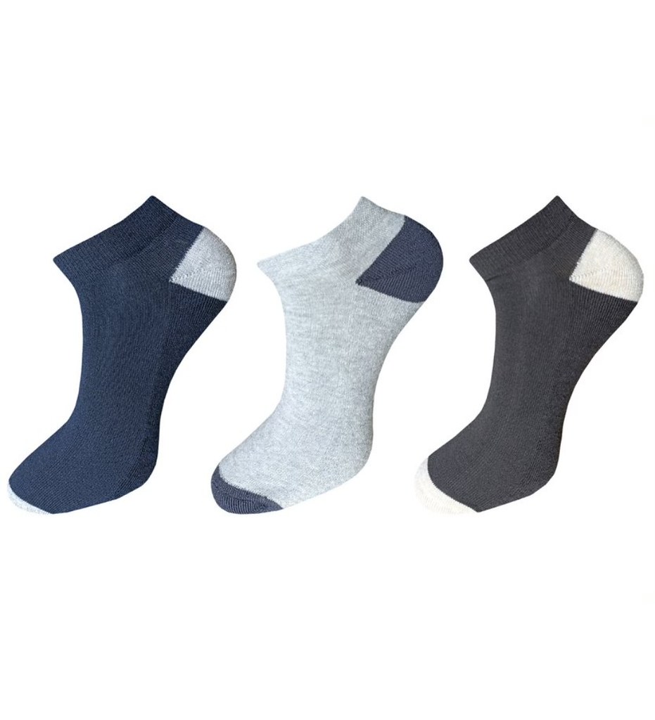 3_Pair Set Unisex Casual Cotton Solid Ankle Length Socks (Multicolor)