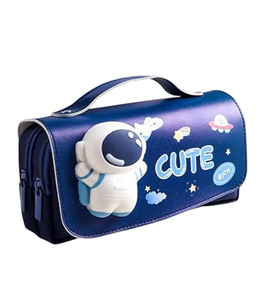 Polyester 3D Pencil Pouch Stationary Storage Box For Kids (Multicolor )