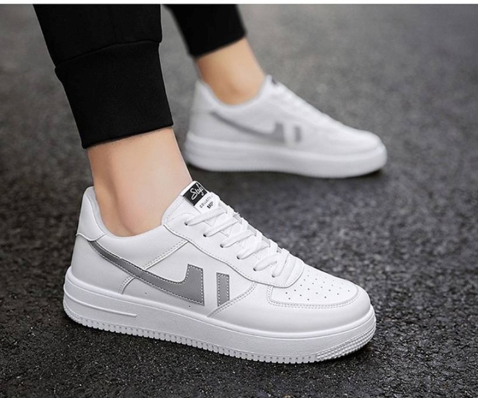 Men's Casual Synthetic Solid Lace-Up Shoes (White)