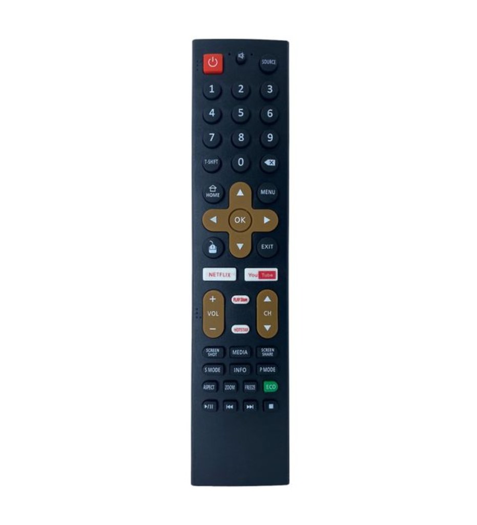 Smart TV Remote No. 1089 with Netflix - YouTube Functions- Compatible-Replacement for Treeview Smart TV LCD-LED Remote Control (Black)