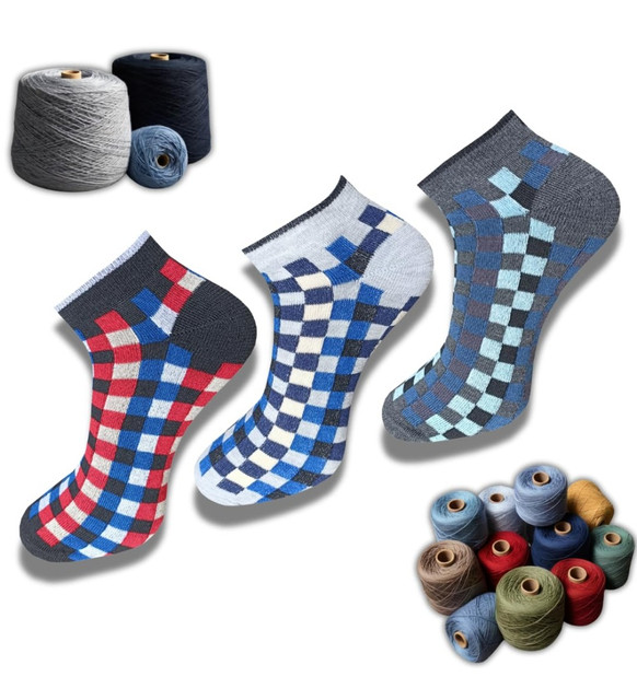 3_Pair Set Unisex Casual Cotton Printed Low Cut Socks (Multicolor)