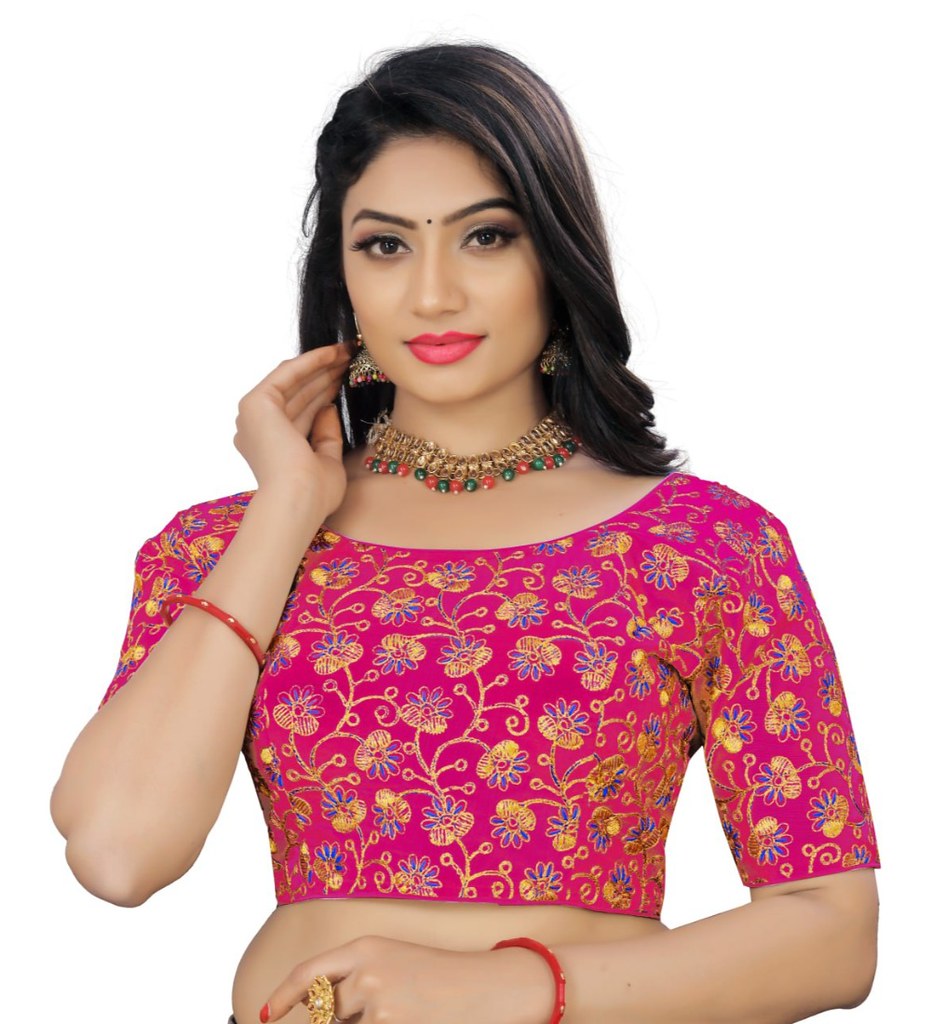 Women'sPhantom Cording Readymade Blouse (Pink, Size: Free Size)