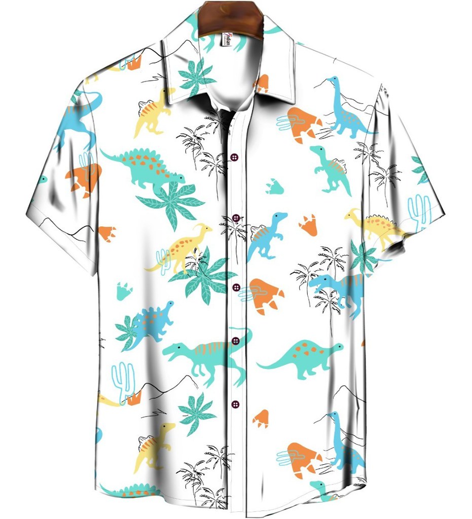 Men's Casual Floral Printed Cotton Blend Unstitched Shirt Fabric 1.6 Mtrs (Sky Blue)