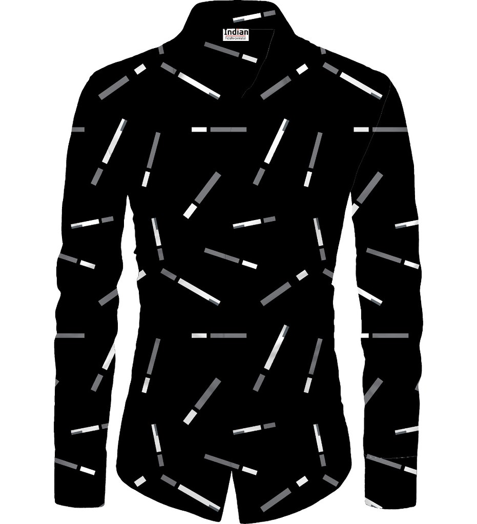 Men's Casual Floral Printed Cotton Blend Unstitched Shirt Fabric 1.6 Mtrs (Black)