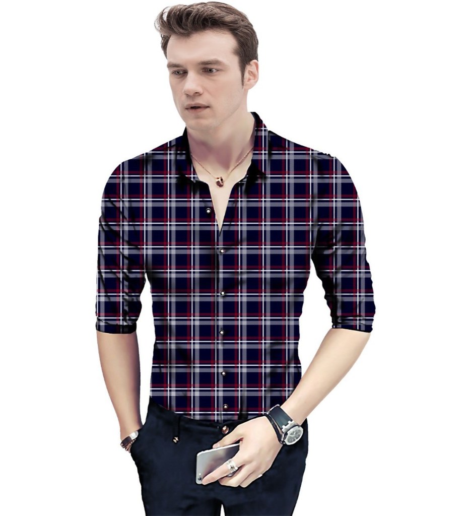 Men's Casual Floral Printed Cotton Blend Unstitched Shirt Fabric 1.6 Mtrs (Multicolor)