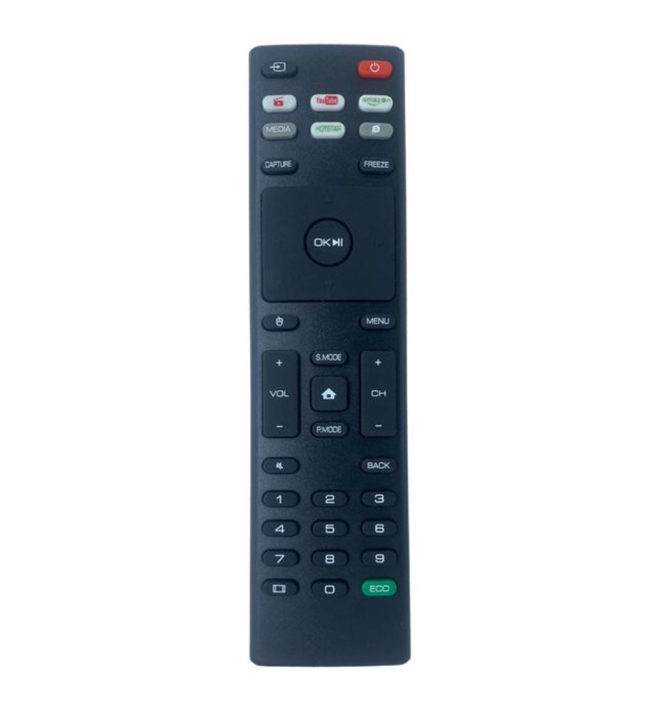 Smart TV Remote No. 1091 with YouTube - Hotstar Functions- Compatible-Replacement for YC Smart TV LCD-LED Remote Control (Black)