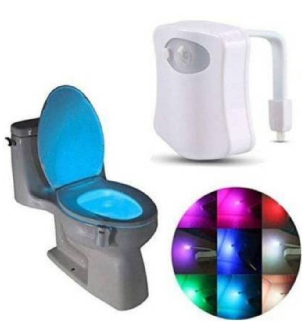 Pack of 2_Toilet Bowl Night Light  Motion Sensor LED Toilet Lamp (Color: Assorted )