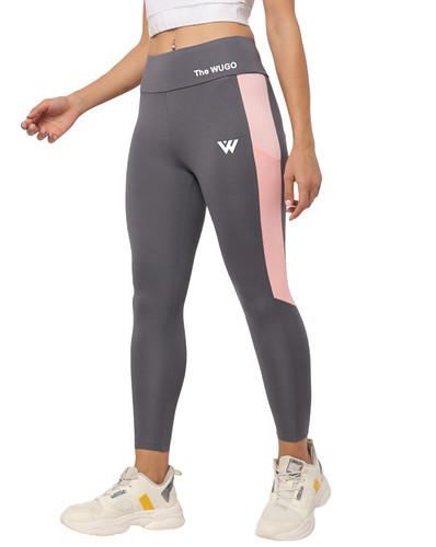 Women's Polyster Solid Sport Leggings (Grey)