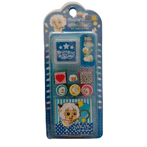  Pack Of_2 Roller Seal Stamp with Ink pad For DIY Kids Handle Rubber Stamp | Plastic | Stationery | 3+ Years