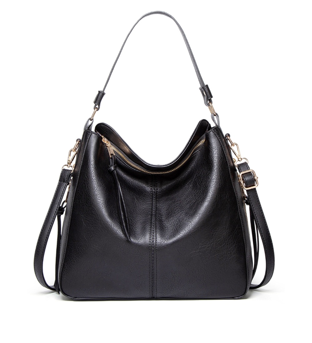 Women's PU Leather Zipper Sling Bag