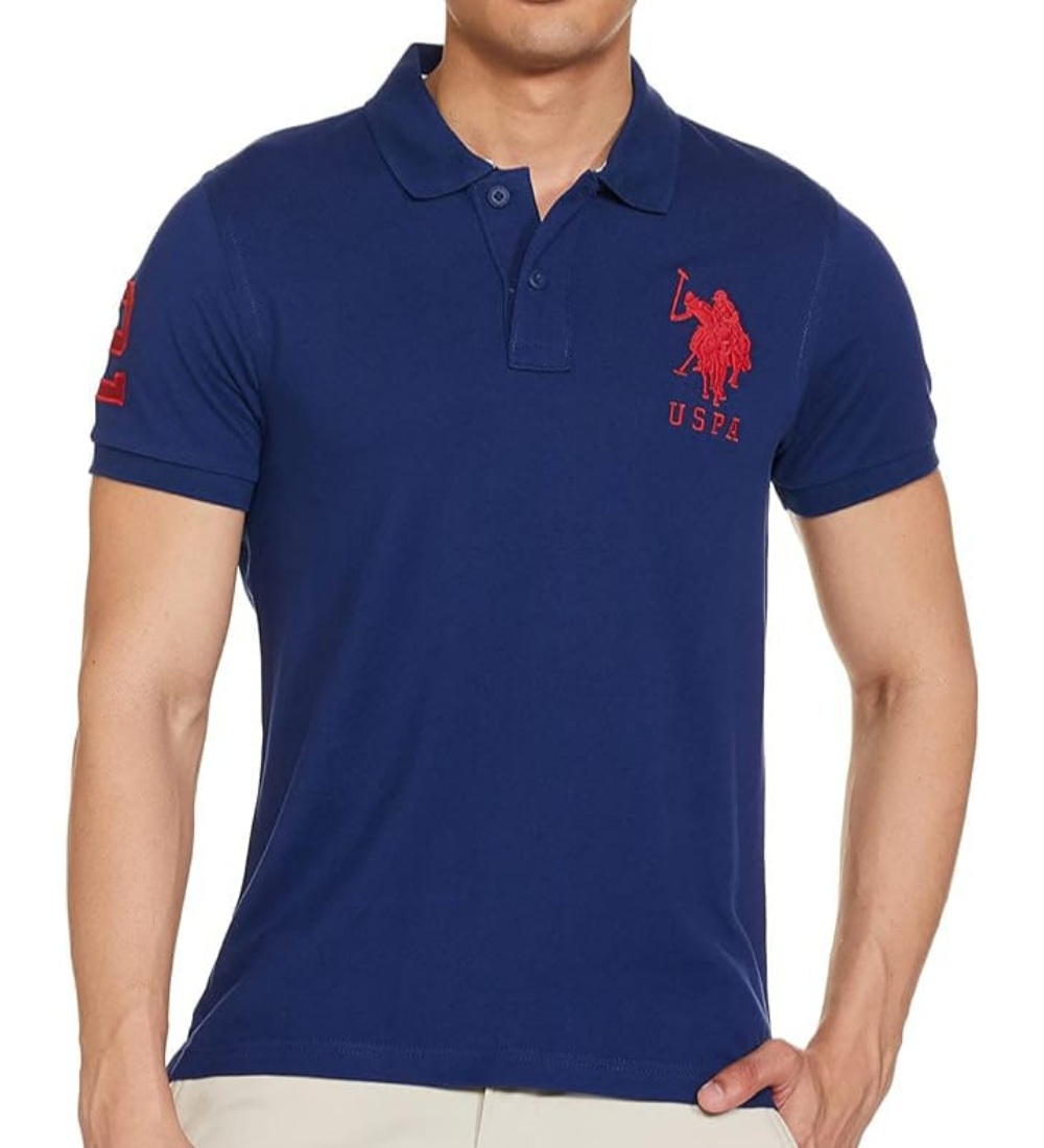 Generic Men's&iuml;&iquest;&frac12;Casual Half sleeve Solid&iuml;&iquest;&frac12;Cotton Polo Neck T-shirt (Dark Blue)