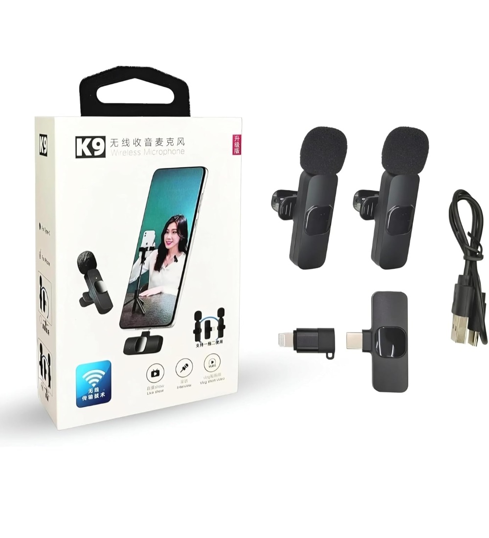 Plastic K9 Microphone, Digital Mini Portable Recording Clip Mic with Receiver