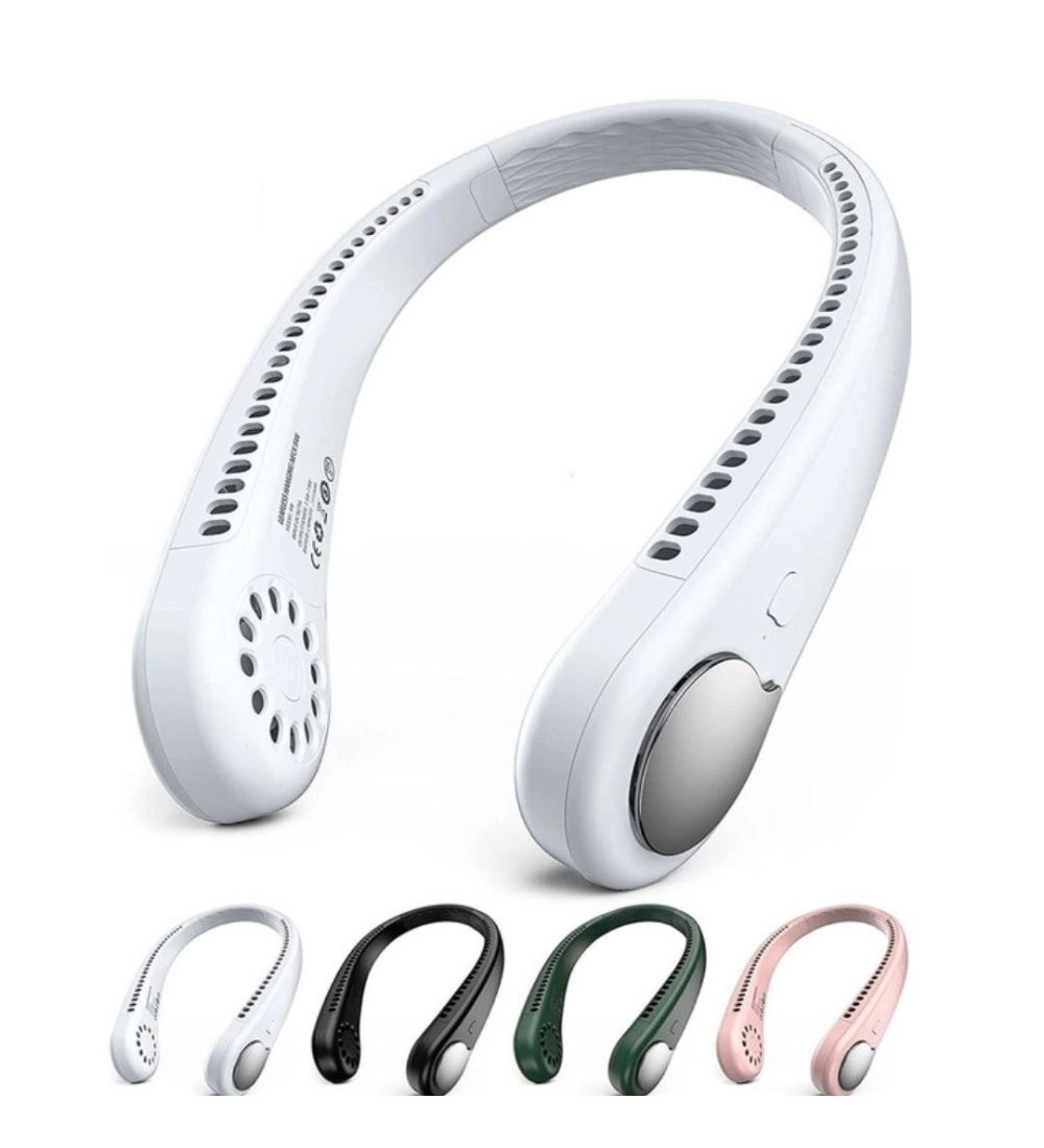 Plastic USB Rechargeable Wearable Neck Fan