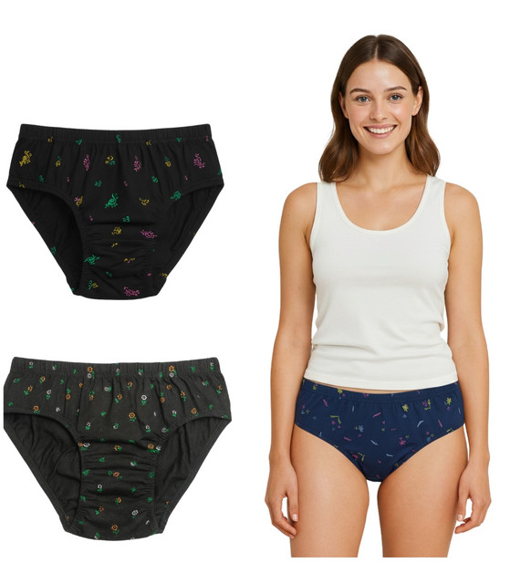 Generic Pack of_3 Women's Cotton Printed Hipster Panty (Multicolor)