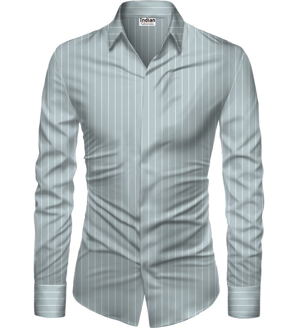 Men's Casual Floral Printed Cotton Blend Unstitched Shirt Fabric 1.6 Mtrs (Grey)