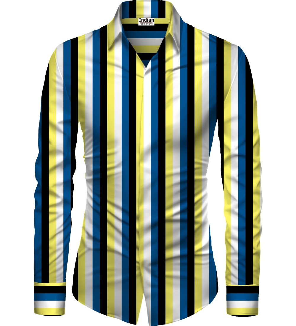 Men's Casual Floral Printed Cotton Blend Unstitched Shirt Fabric 1.6 Mtrs (Multicolor)