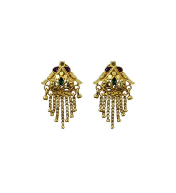 Women's Pack of_2 Brass Gold-Plated Earrings (Gold)