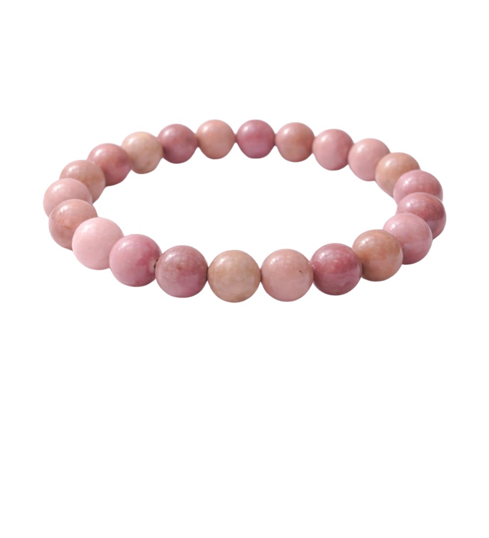 Natural Crystal 8mm Rhodonite Bracelet (Light Purple)
