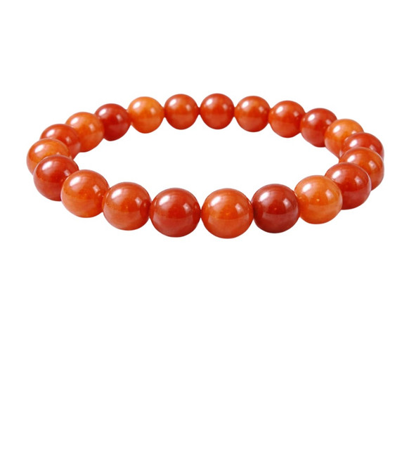 Natural Crystal 8mm Carnelian Bracelet (Red)