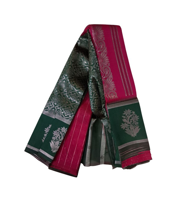 Women's Soft Silk Wooven Saree With Unstitched Blouse 5.5Mtr (Red)