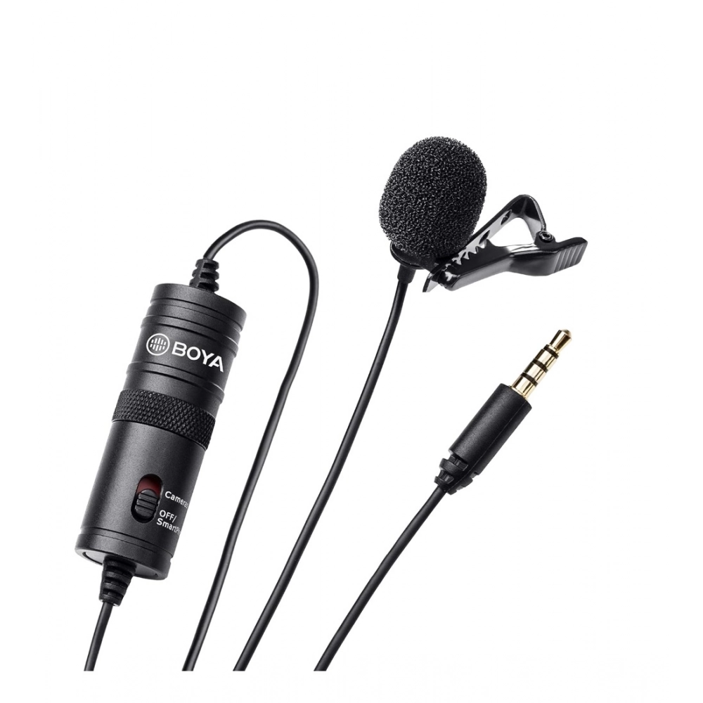 Plastic BOYA BY-M1 Lavalier Condenser Microphone with 20ft Audio Cable