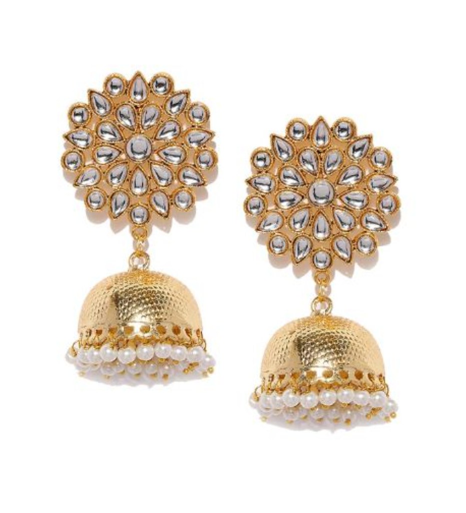 Women's Rose Gold Plated Alloy Earrings (White)