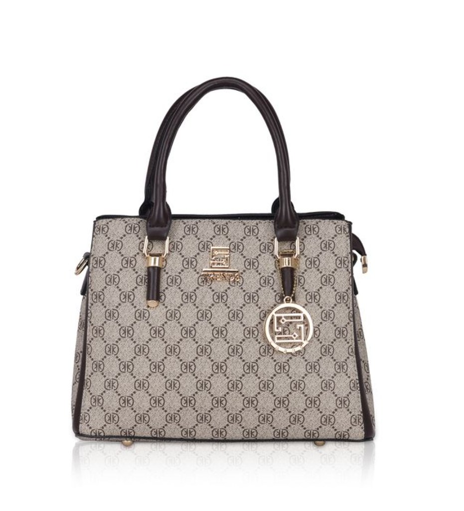 Women's Faux Leather Printed Handbag (Coffee)