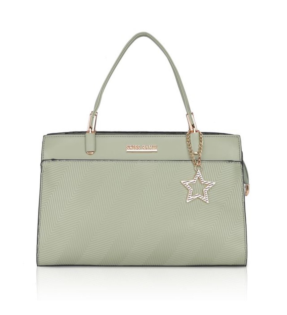 Women's Faux Leather Textured Adjustable Long Belt Handbag (Green)