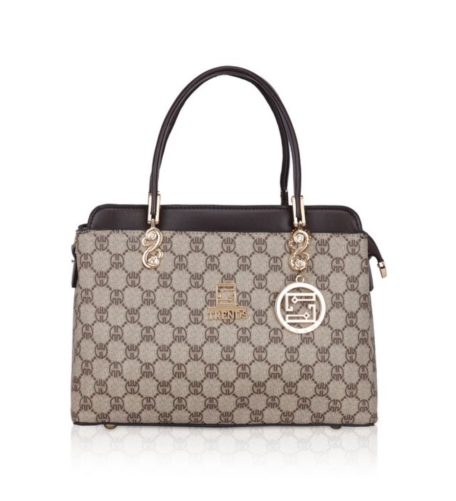 Women's Faux Leather Printed Handbag (Coffee)