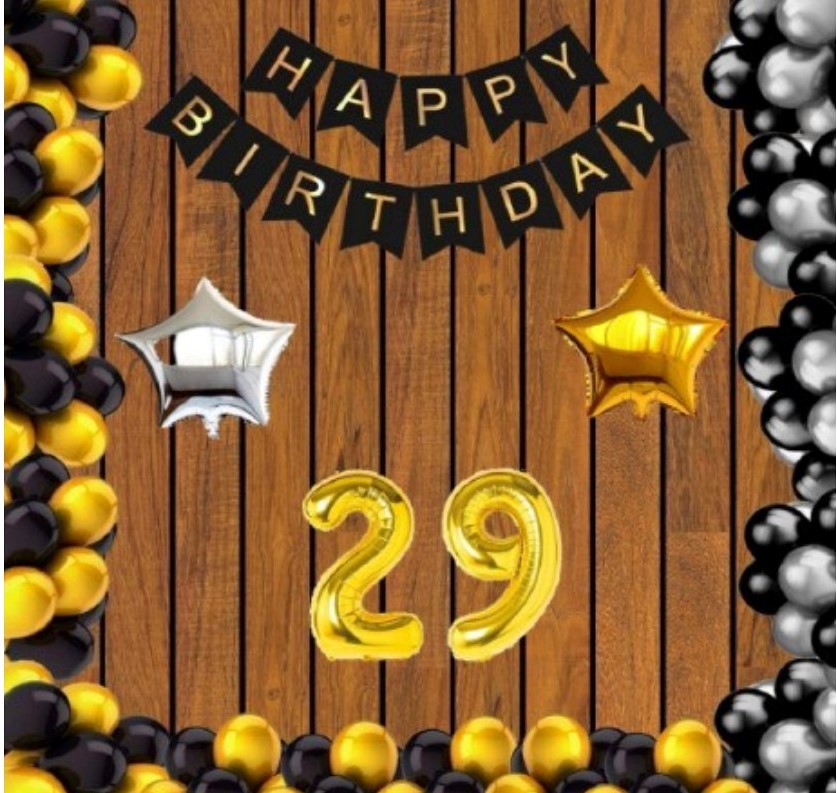 29 No Gold Foil Balloons Set With Metallic Balloons Star Foil Balloons (Multicolor)